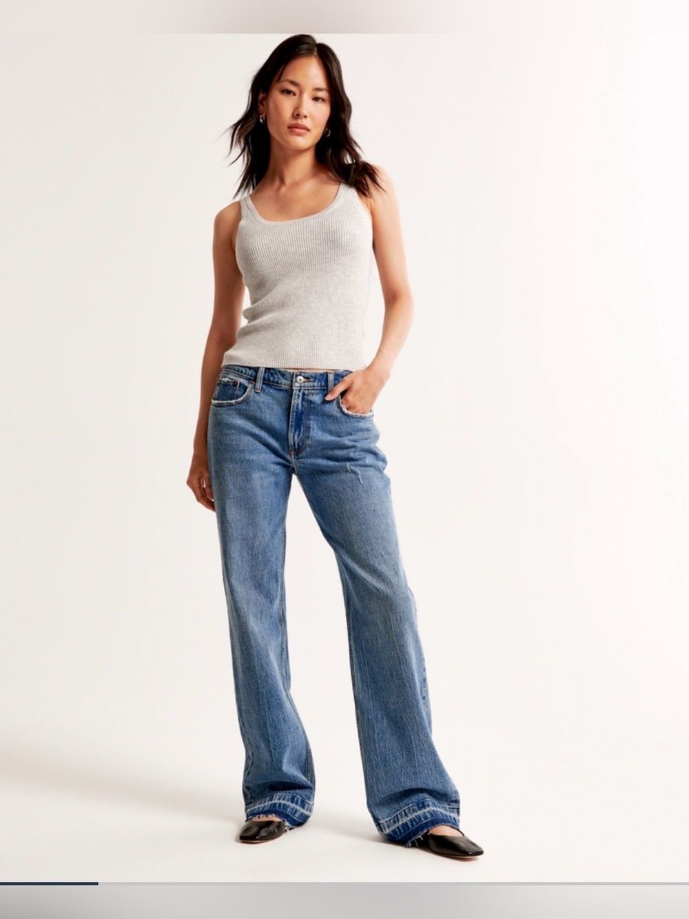 🩵New🩵 Abercrombie & Fitch Low Rise The Baggy Jeans Sz 28 6s